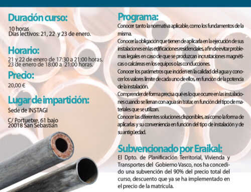 Curso «Calidad del agua en instalaciones de calefacción según el RITE»